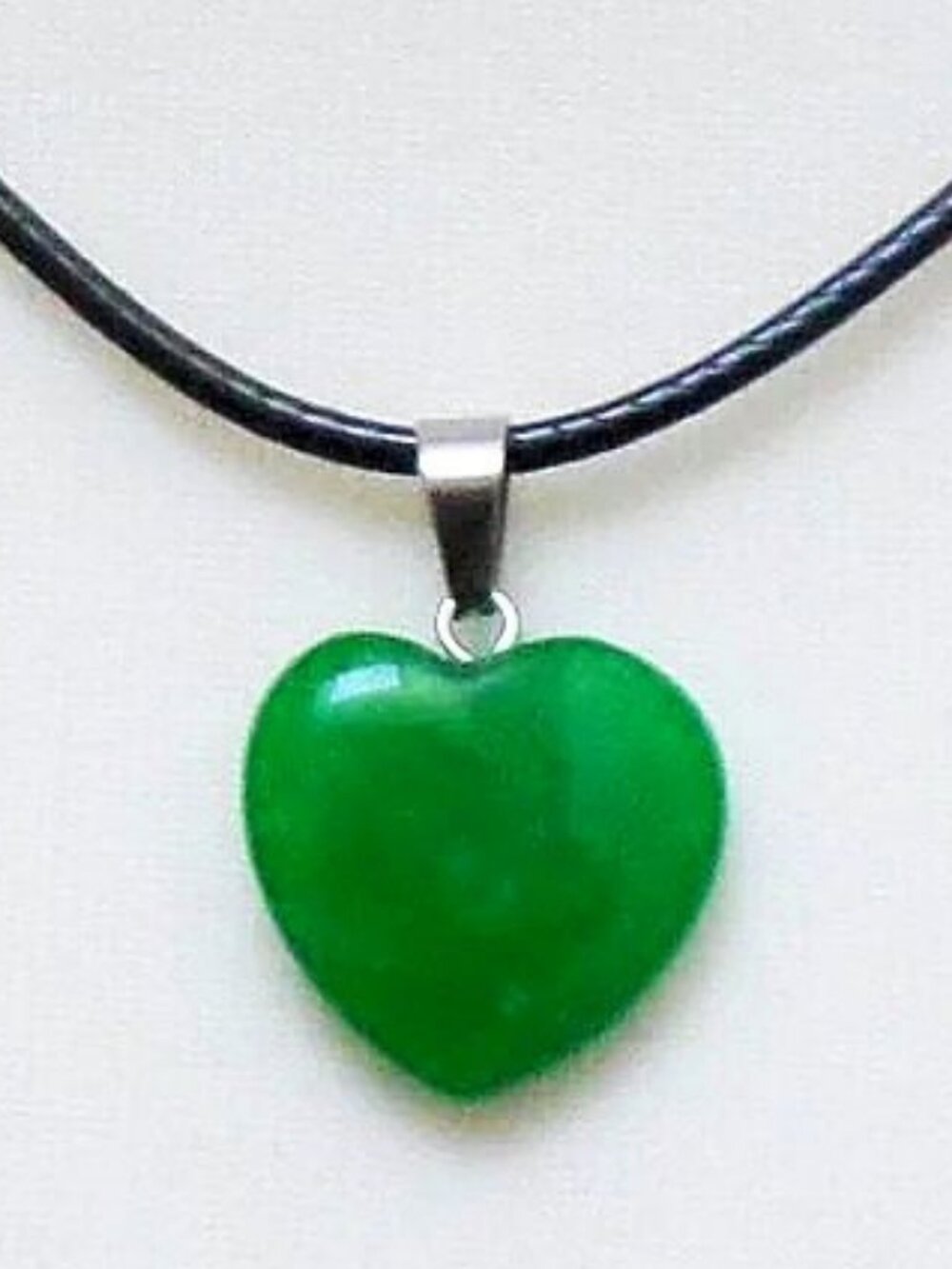 Jade Heart Pendant Necklace for Women & Girls | Natural Green Jade Crystal Heart